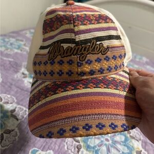 Wrangler Kids Orange, Purple & Blue Striped Embroidered Cap